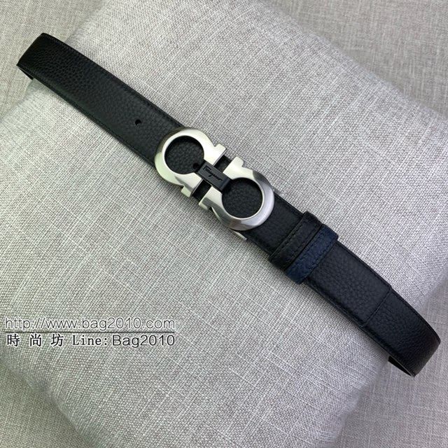 菲拉格慕男士皮帶 Ferragamo雙面牛皮紋理腰帶  jjp1938